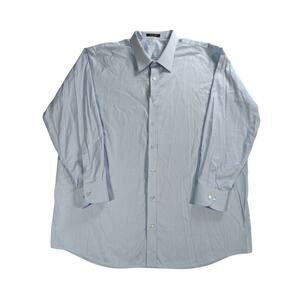 Yaly Couture Blue Check Button Up Shirt Mens XL 100% Cotton